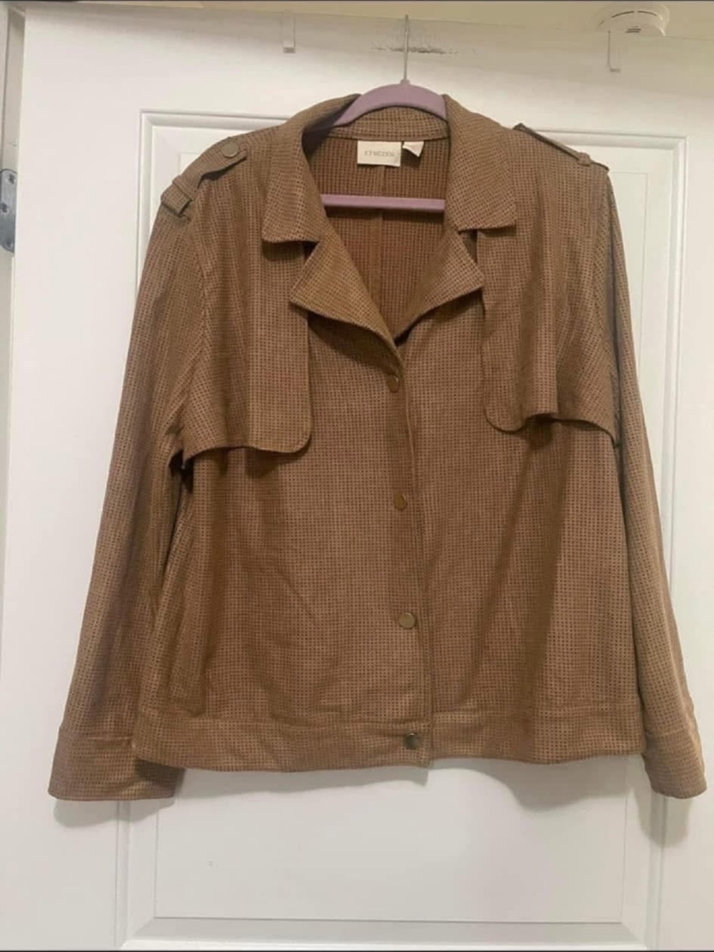 Light Brown Textured Trench Jacket
